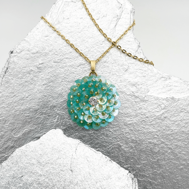 Pendentif ZINNIA - TURQUOISE Ø25mm