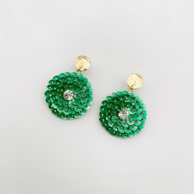 Boucles d’oreilles (clous) ZINNIA - VERT VÉRONÈSE Ø30mm