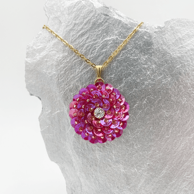 Pendentif ZINNIA - FUCHSIA Ø25mm